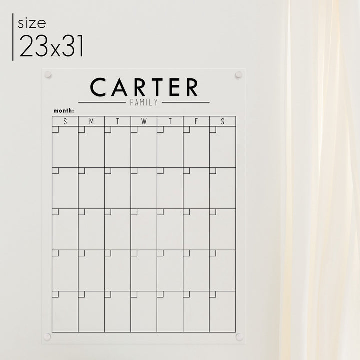 Monthly Acrylic Calendar | Vertical Craig