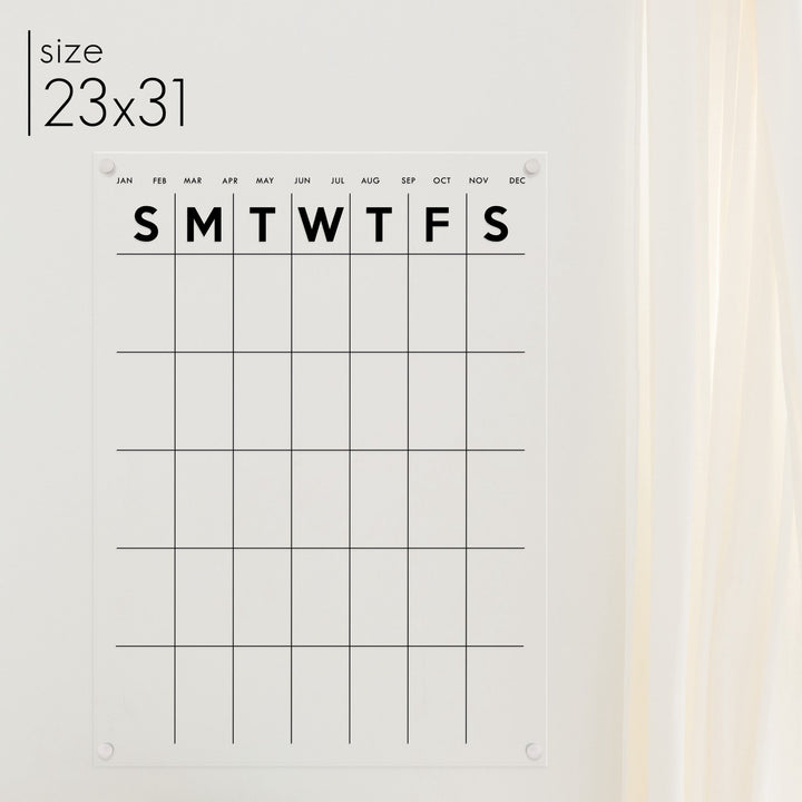 Monthly Acrylic Calendar | Vertical Minimalist