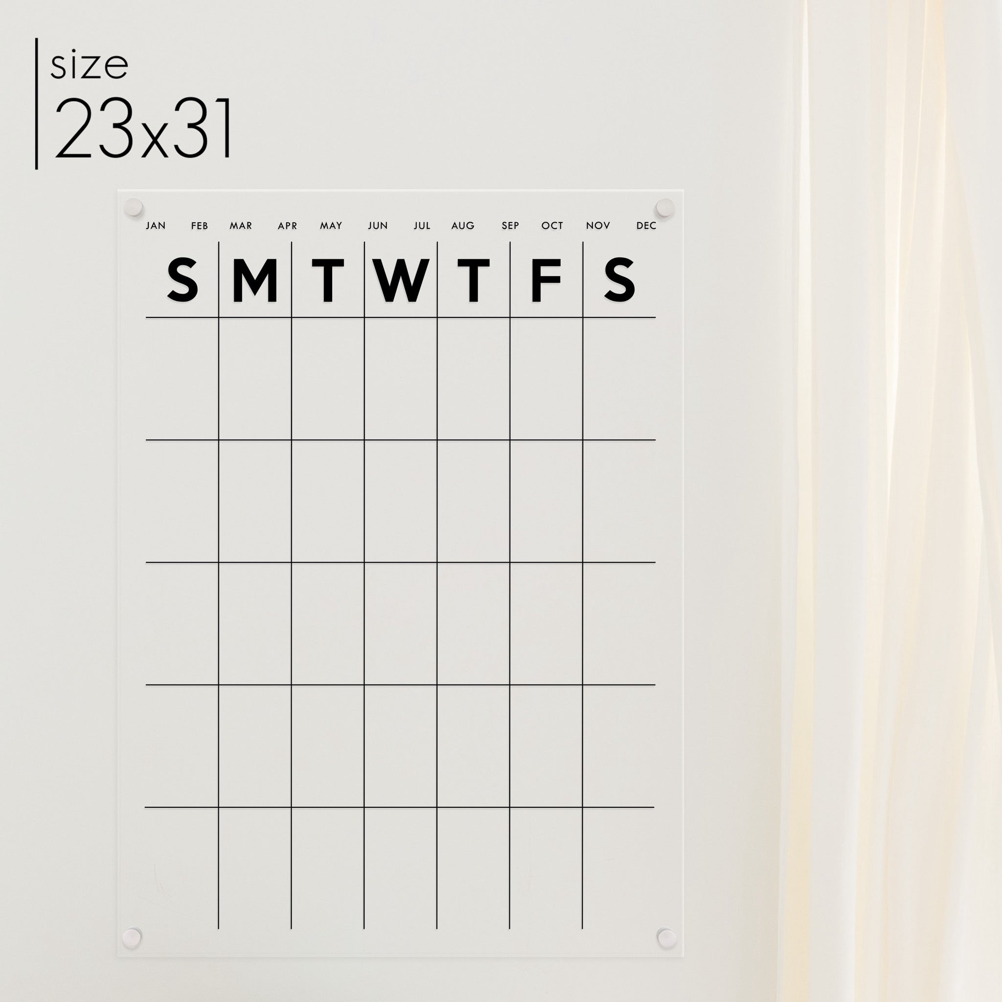 Monthly Acrylic Calendar | Vertical Minimalist
