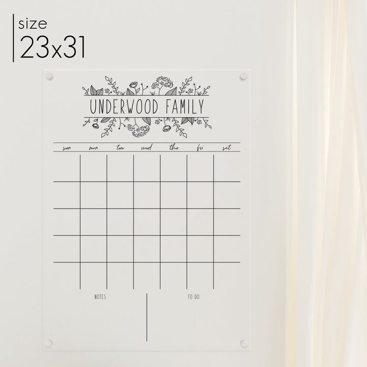 Monthly Acrylic Calendar + 2 Sections | Vertical Lucy