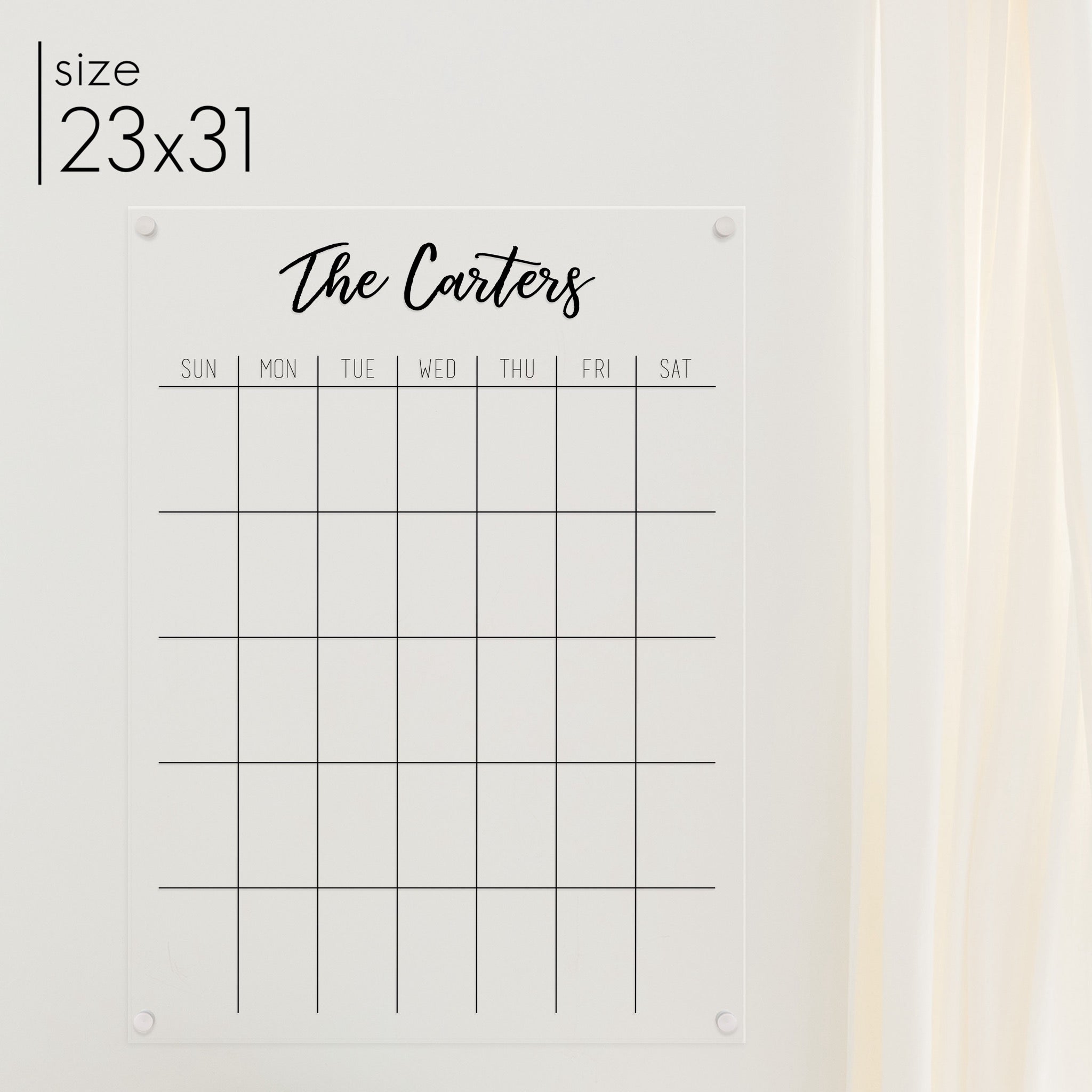 Monthly Acrylic Calendar | Vertical Traeger