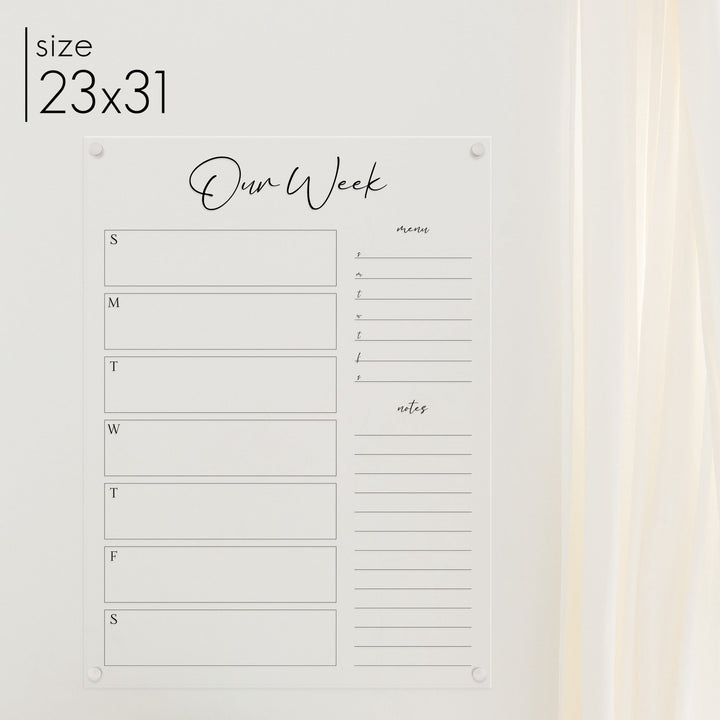 Weekly Acrylic Calendar + 2 Sections | Vertical Pennington