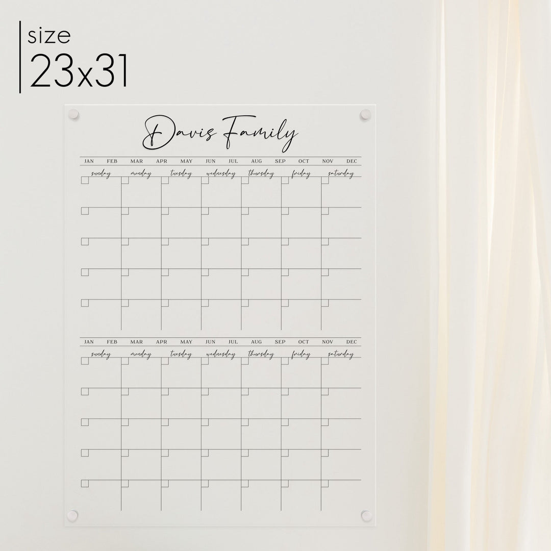 2 Month Acrylic Calendar | Vertical Pennington