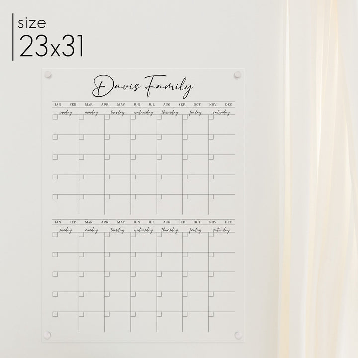 2 Month Acrylic Calendar | Vertical Pennington