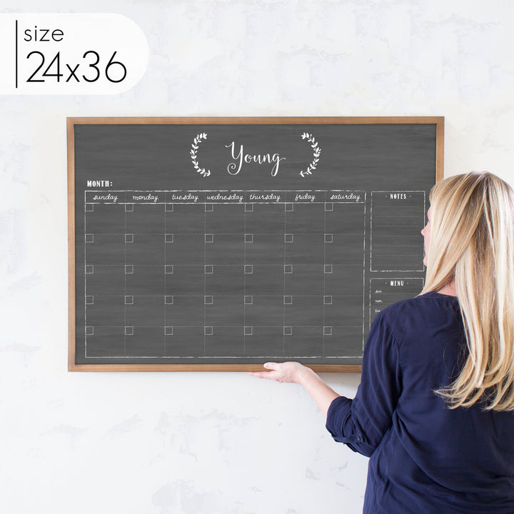 Monthly Framed Whiteboard Calendar + 1 section | Horizontal Eagleton