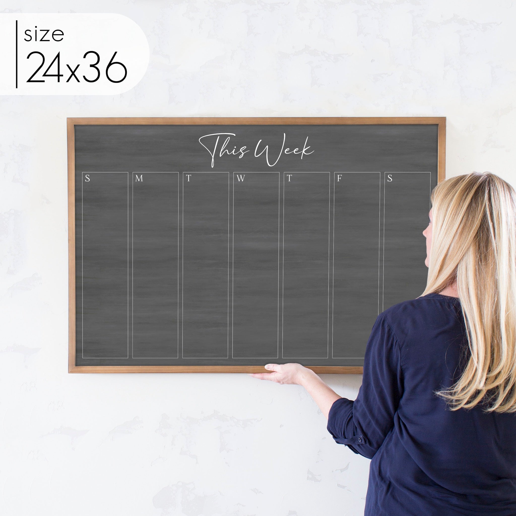 Weekly Framed Chalkboard Calendar | Horizontal Pennington