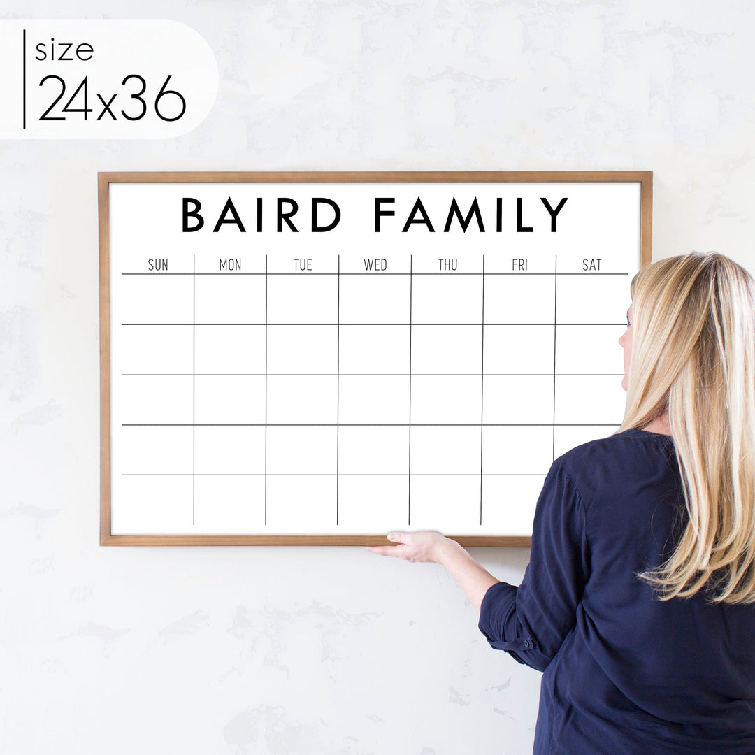 Monthly Framed Chalkboard Calendar | Horizontal Madi