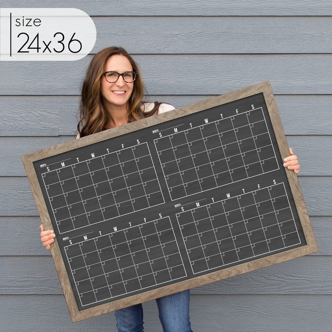 4 Month Quarterly Framed Chalkboard Calendar | Horizontal Dwyer