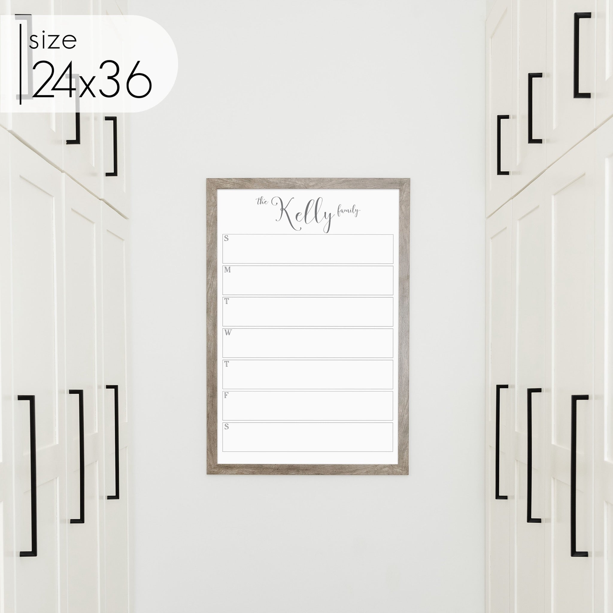 Weekly Framed Whiteboard Calendar | Vertical Knope