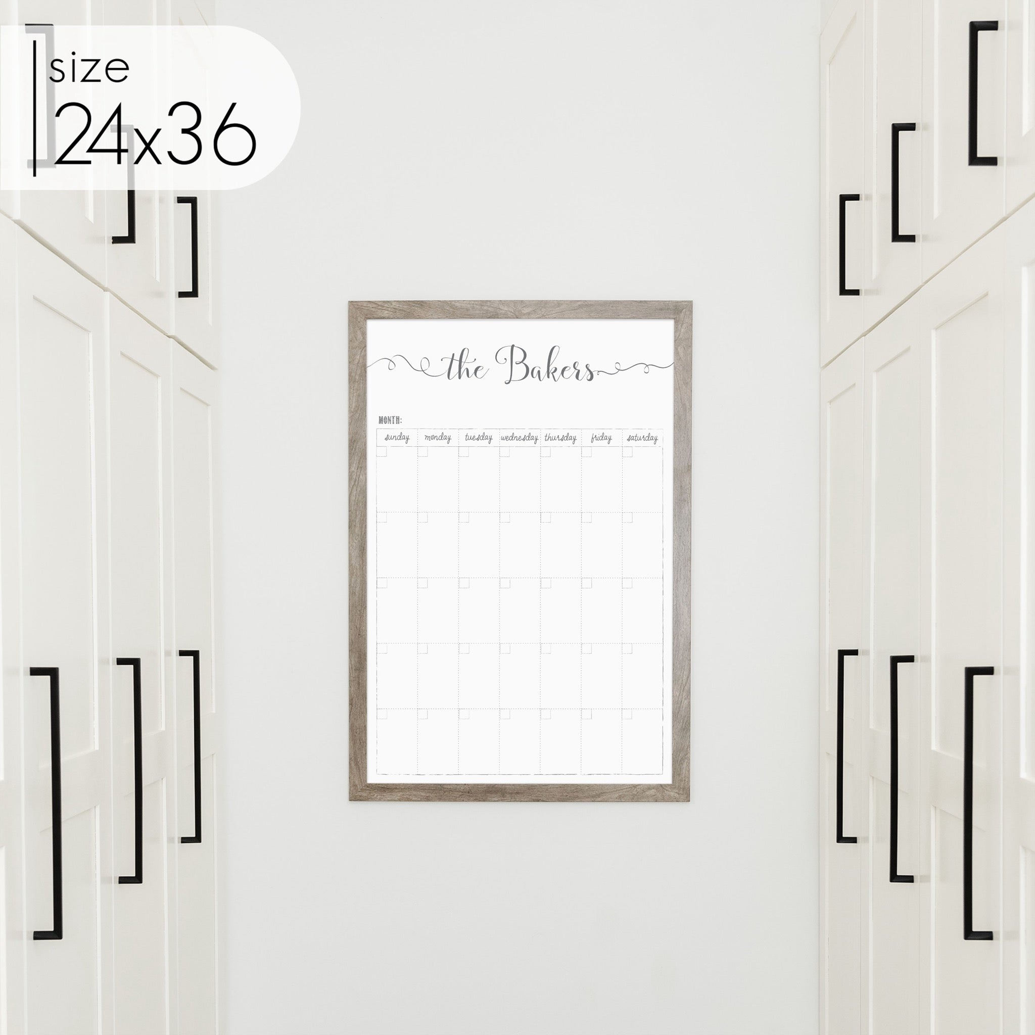 Monthly Framed Whiteboard Calendar | Vertical Knope
