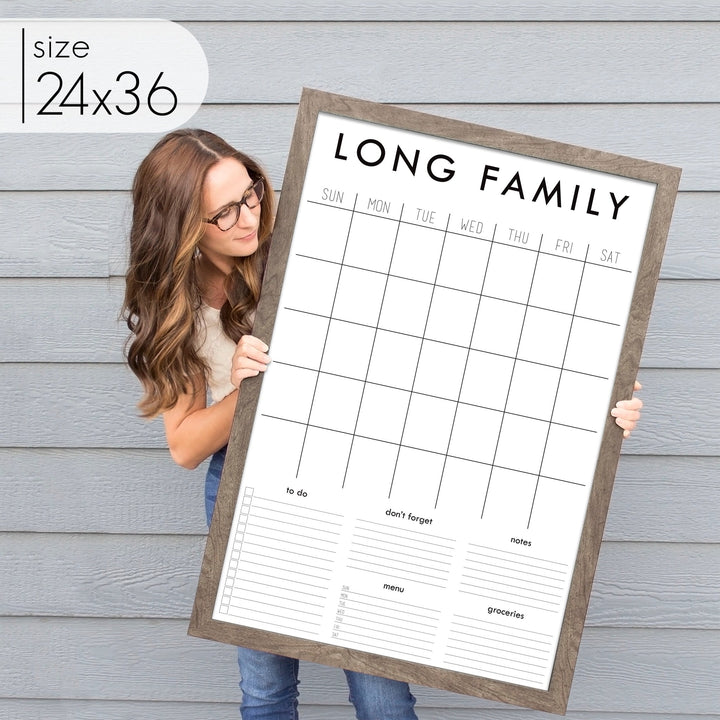 Monthly Framed Chalkboard Calendar + 5 sections | Vertical Madi