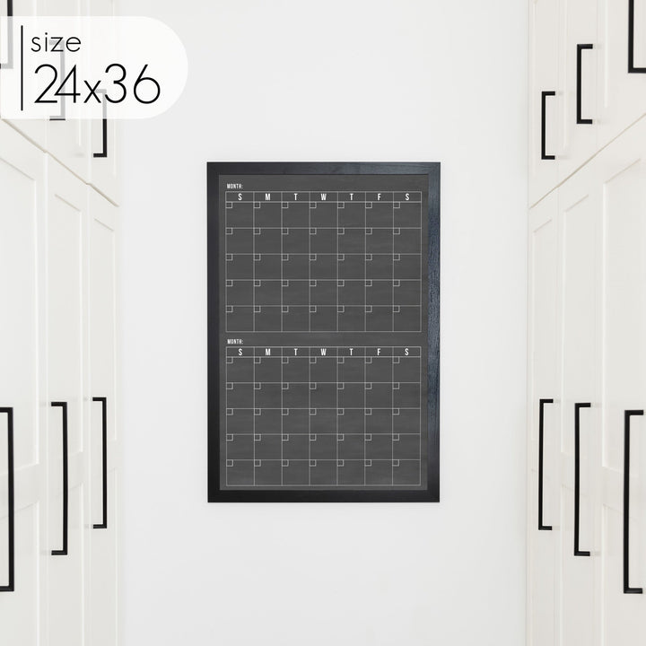 2 Month Framed Chalkboard Calendar | Vertical Dwyer