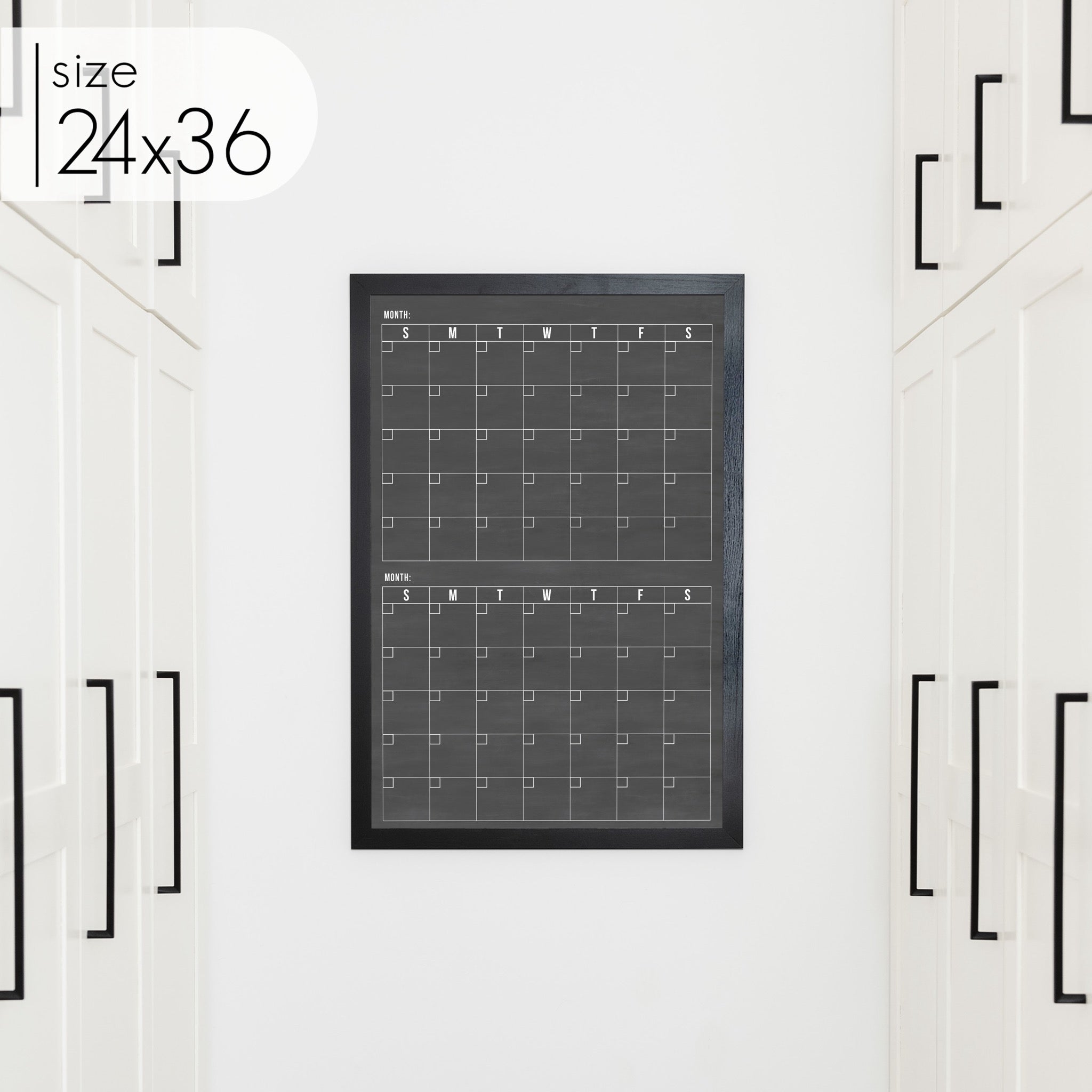 2 Month Framed Chalkboard Calendar | Vertical Dwyer