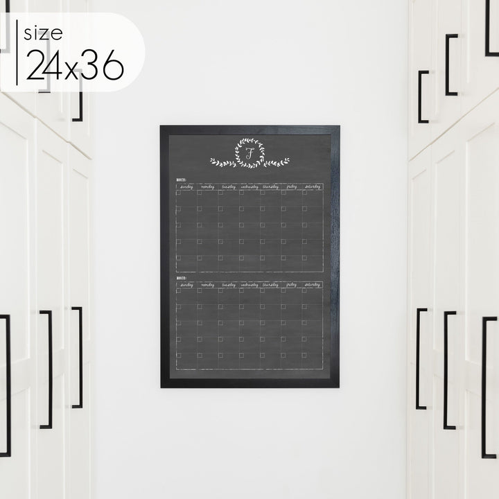 2 Month Framed Chalkboard Calendar | Vertical Donna