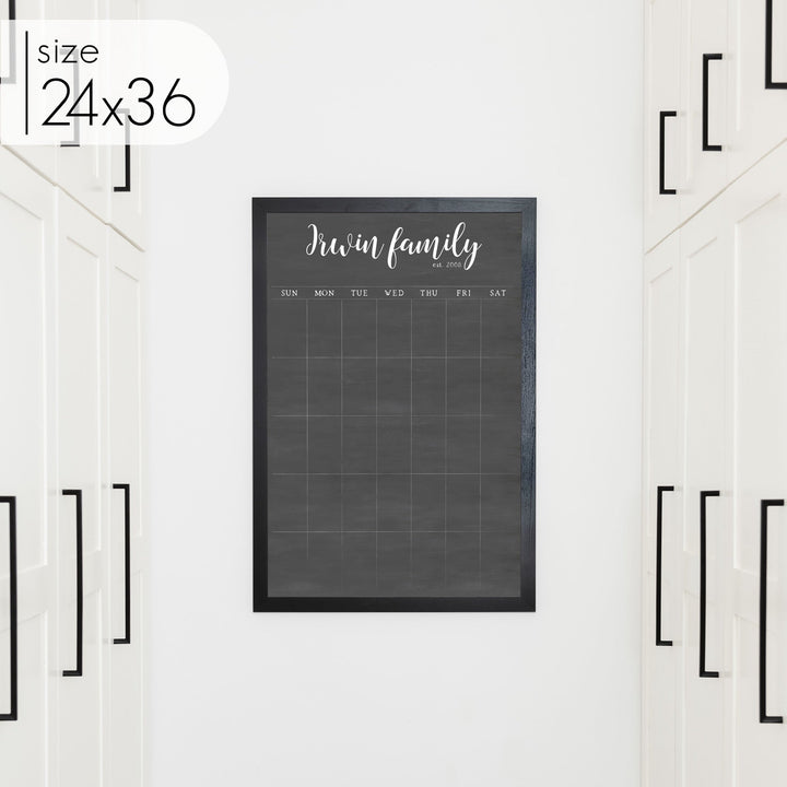 Monthly Framed Chalkboard Calendar | Vertical Perkins