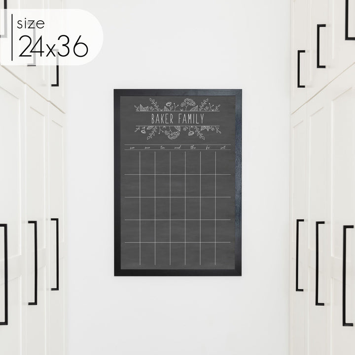 Monthly Framed Chalkboard Calendar | Vertical Lucy