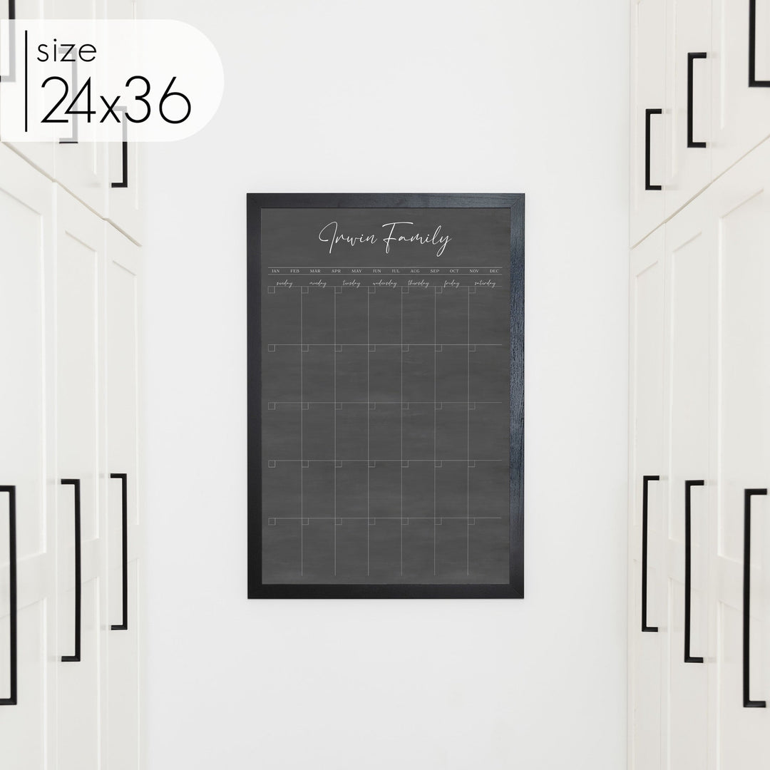Monthly Framed Chalkboard Calendar | Vertical Pennington
