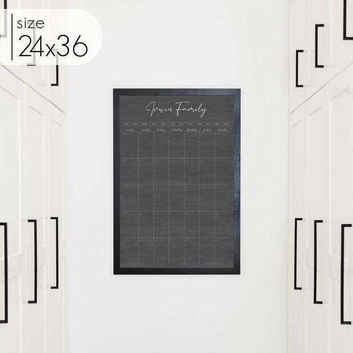 Monthly Framed Chalkboard Calendar | Vertical Pennington