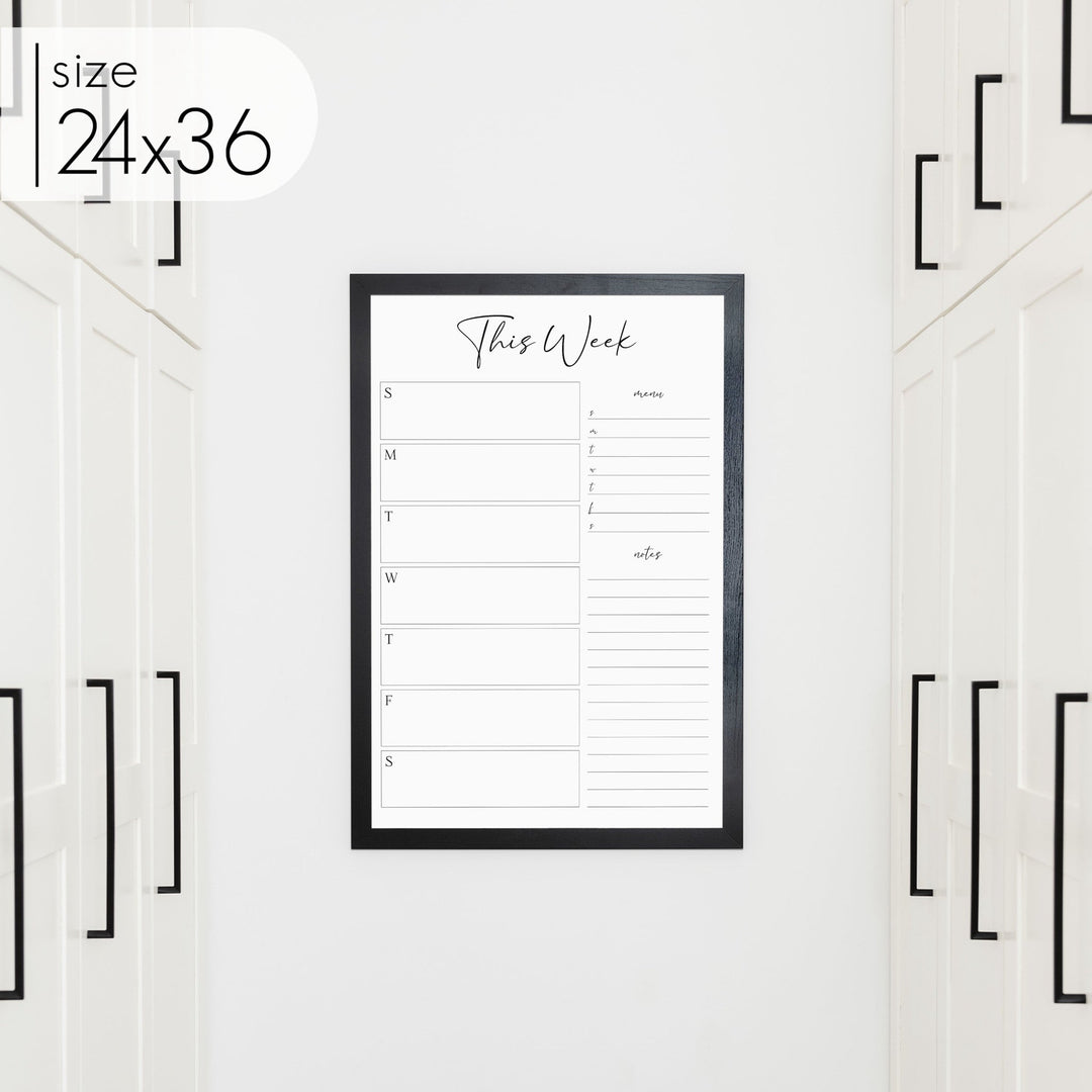 Weekly Framed Whiteboard Calendar + 2 sections | Vertical Pennington