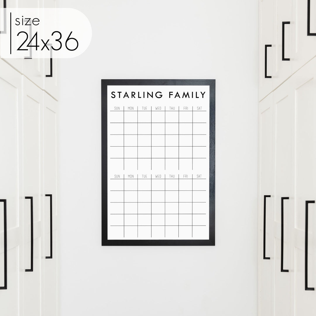 2 Month Framed Whiteboard Calendar | Vertical Madi