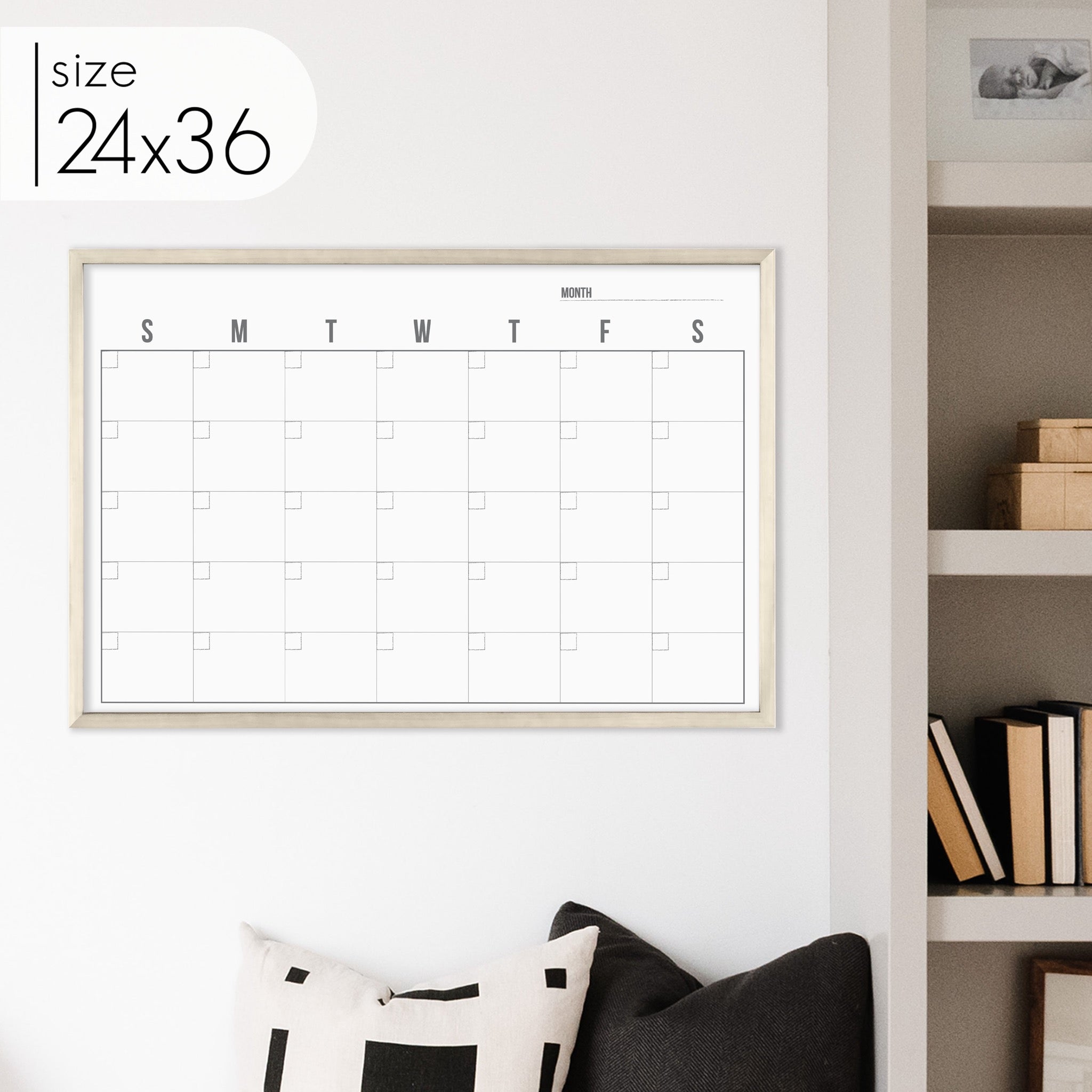 Monthly Framed Whiteboard Calendar | Horizontal Dwyer