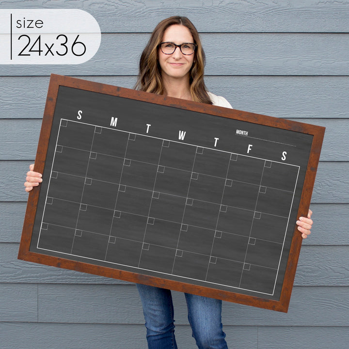 Monthly Framed Chalkboard Calendar | Horizontal Dwyer