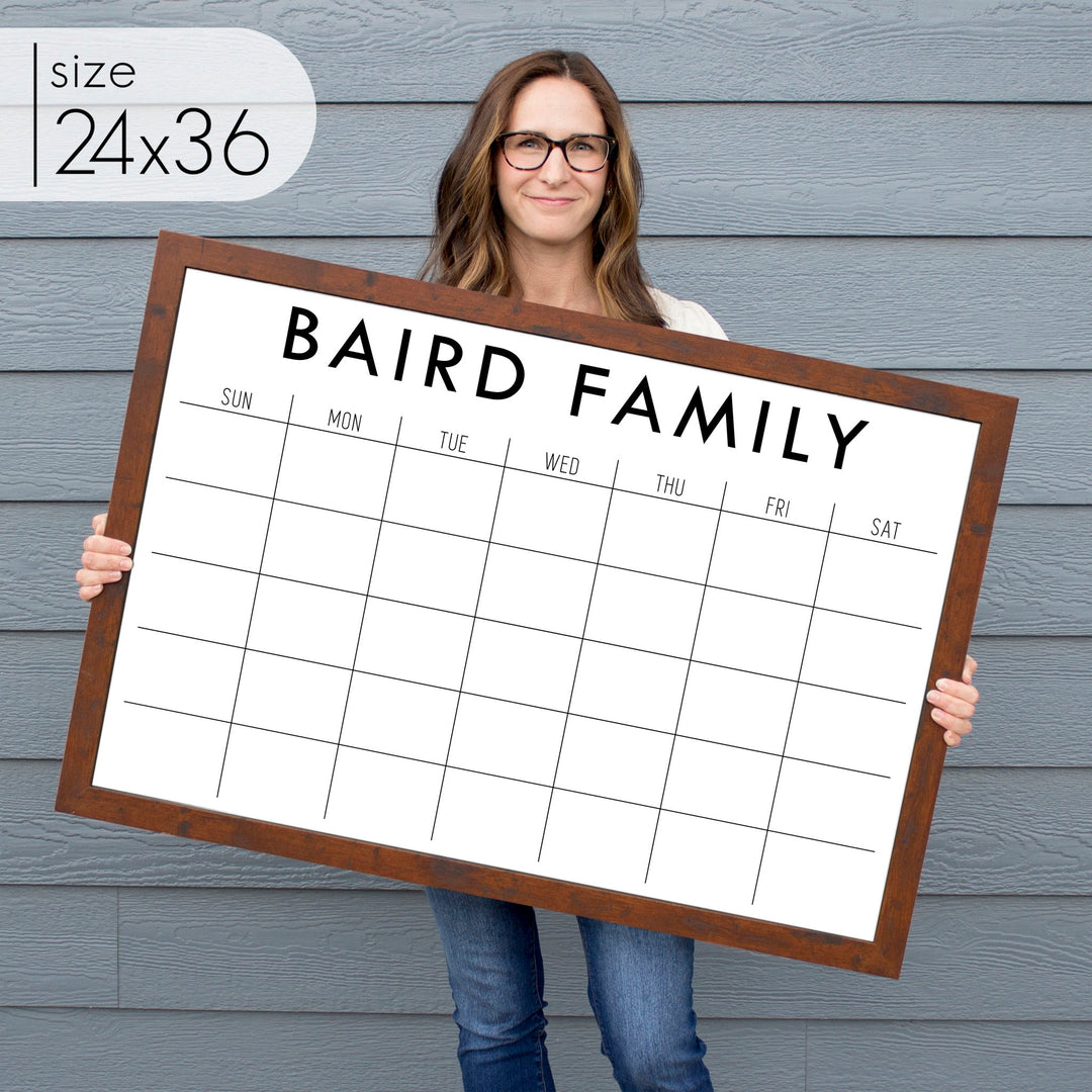 Monthly Framed Chalkboard Calendar | Horizontal Madi