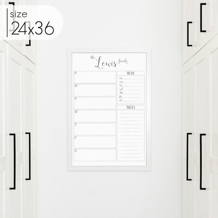 Weekly Framed Whiteboard Calendar + 2 sections | Vertical Knope