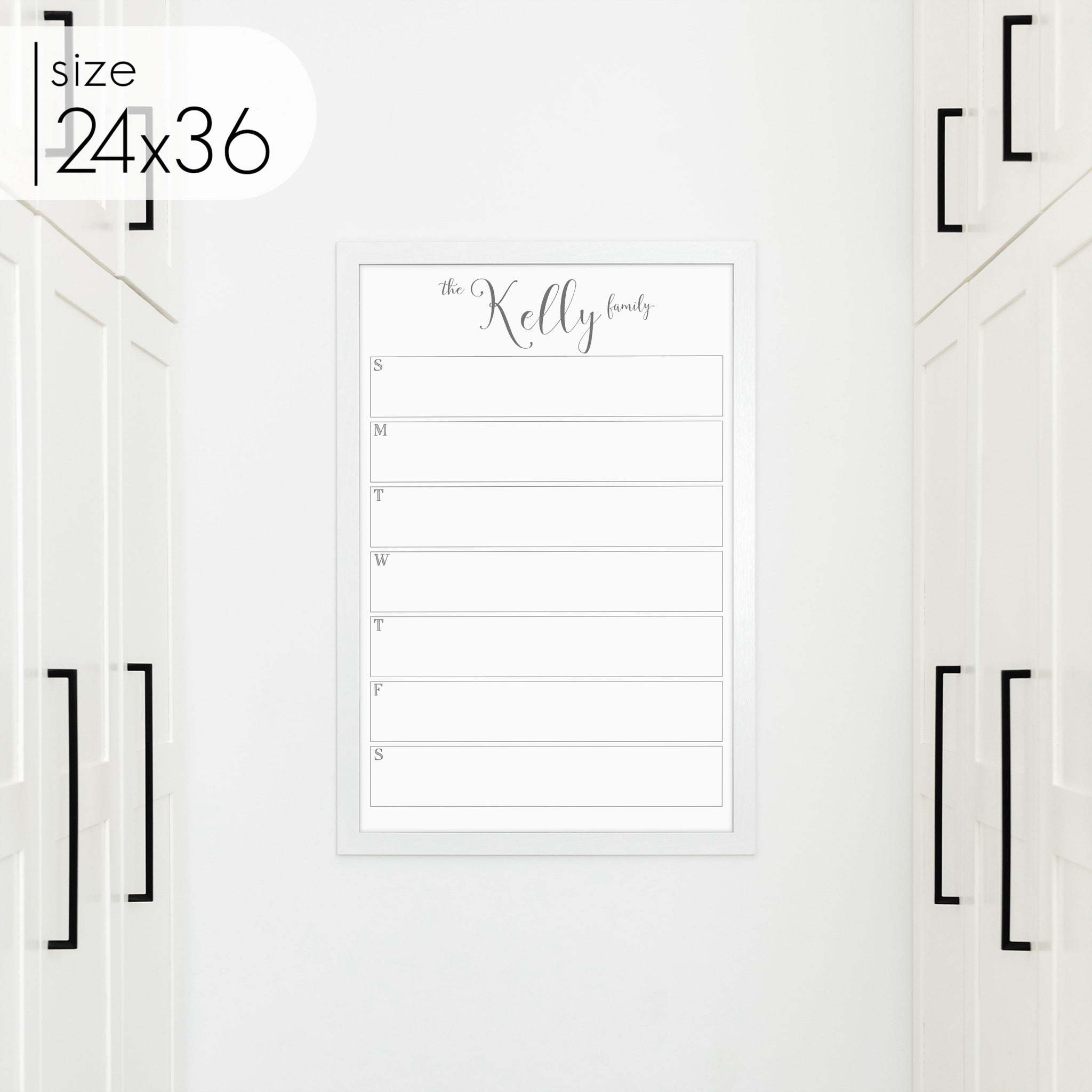 Weekly Framed Whiteboard Calendar | Vertical Knope