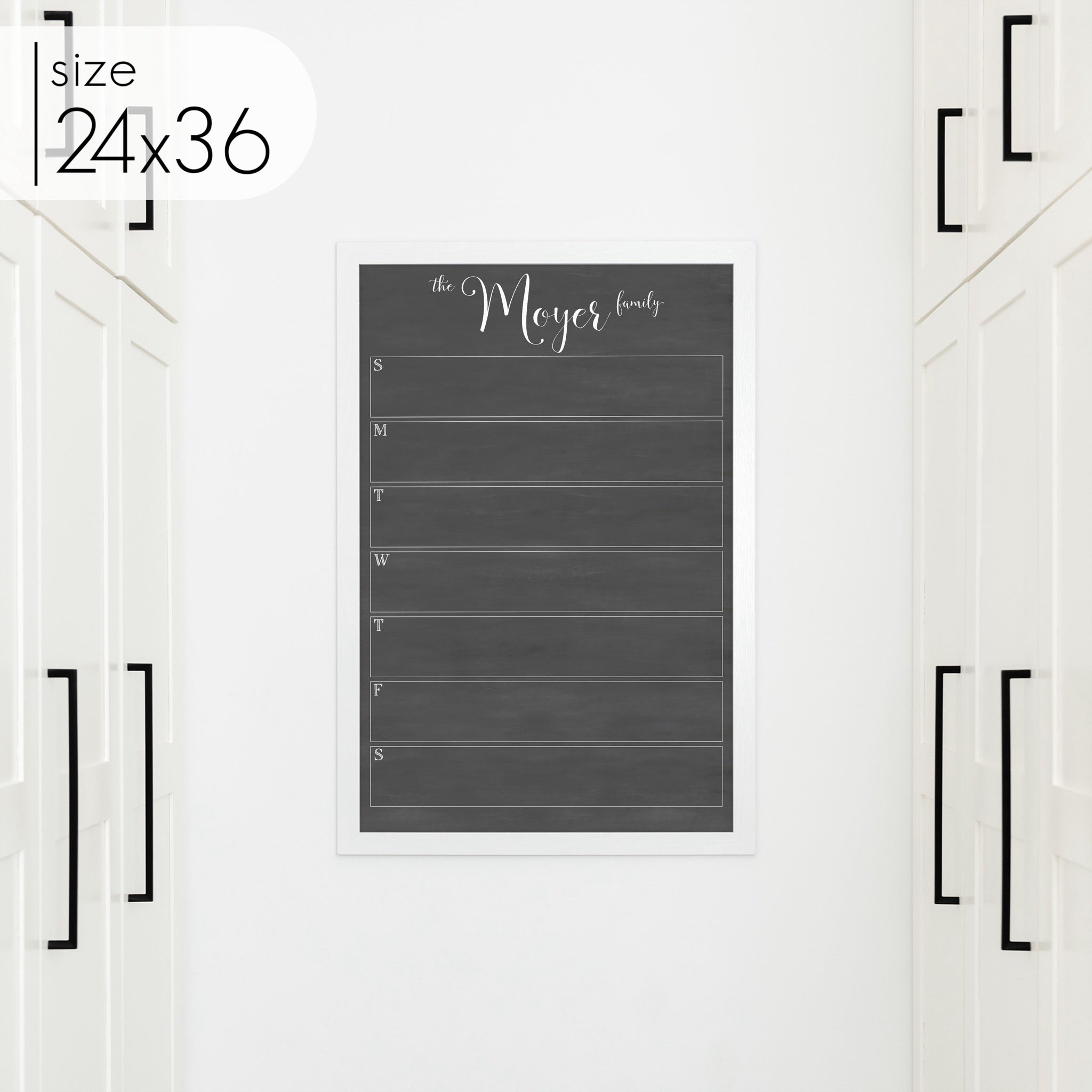 Weekly Framed Chalkboard Calendar | Vertical Knope