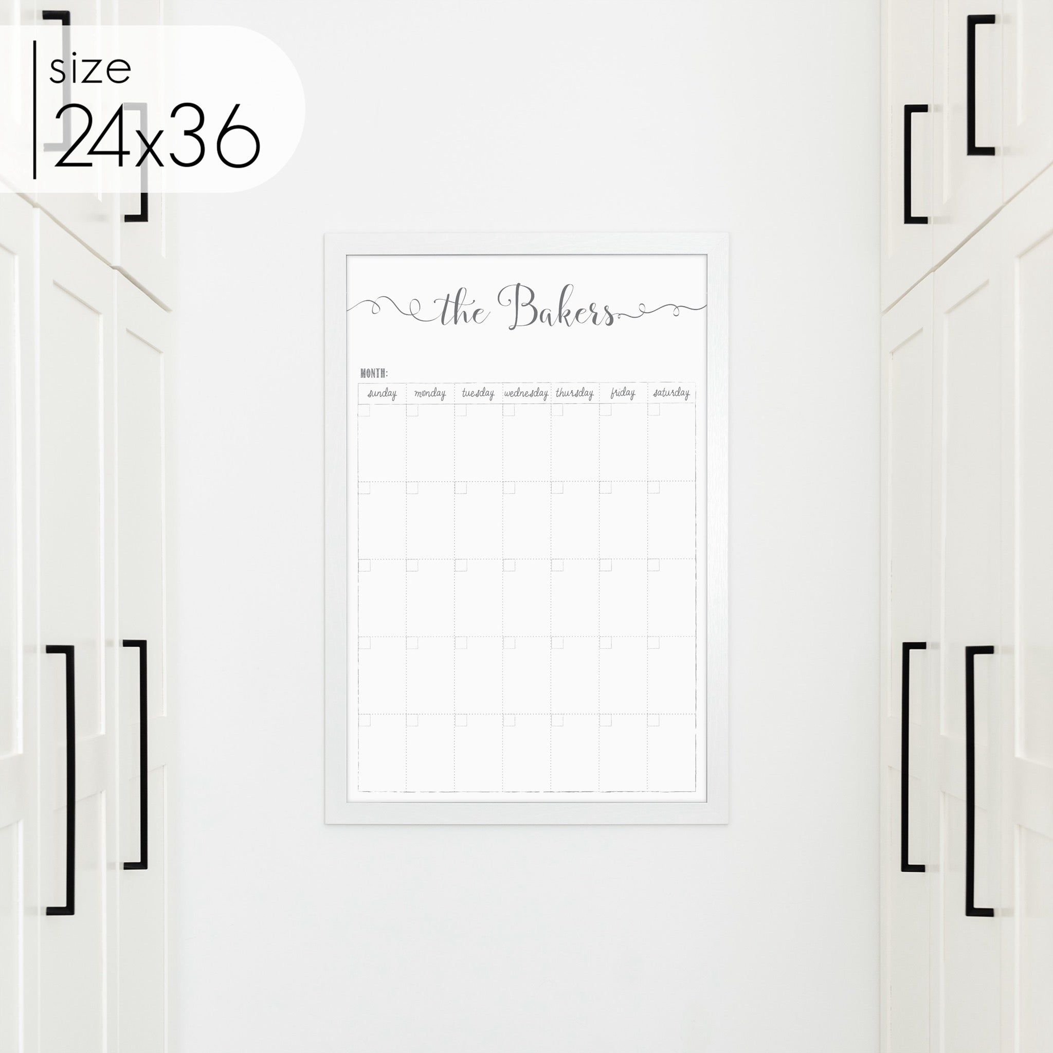 Monthly Framed Whiteboard Calendar | Vertical Knope