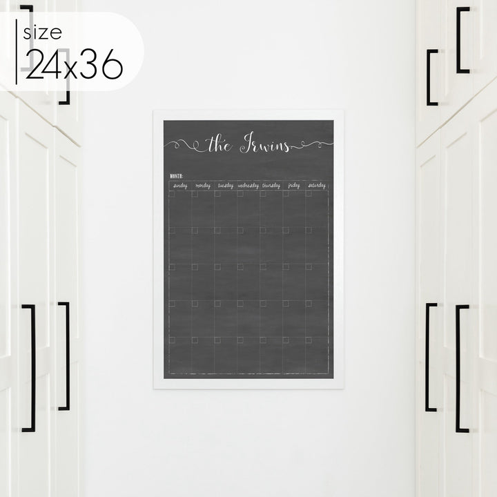 Monthly Framed Chalkboard Calendar | Vertical Knope