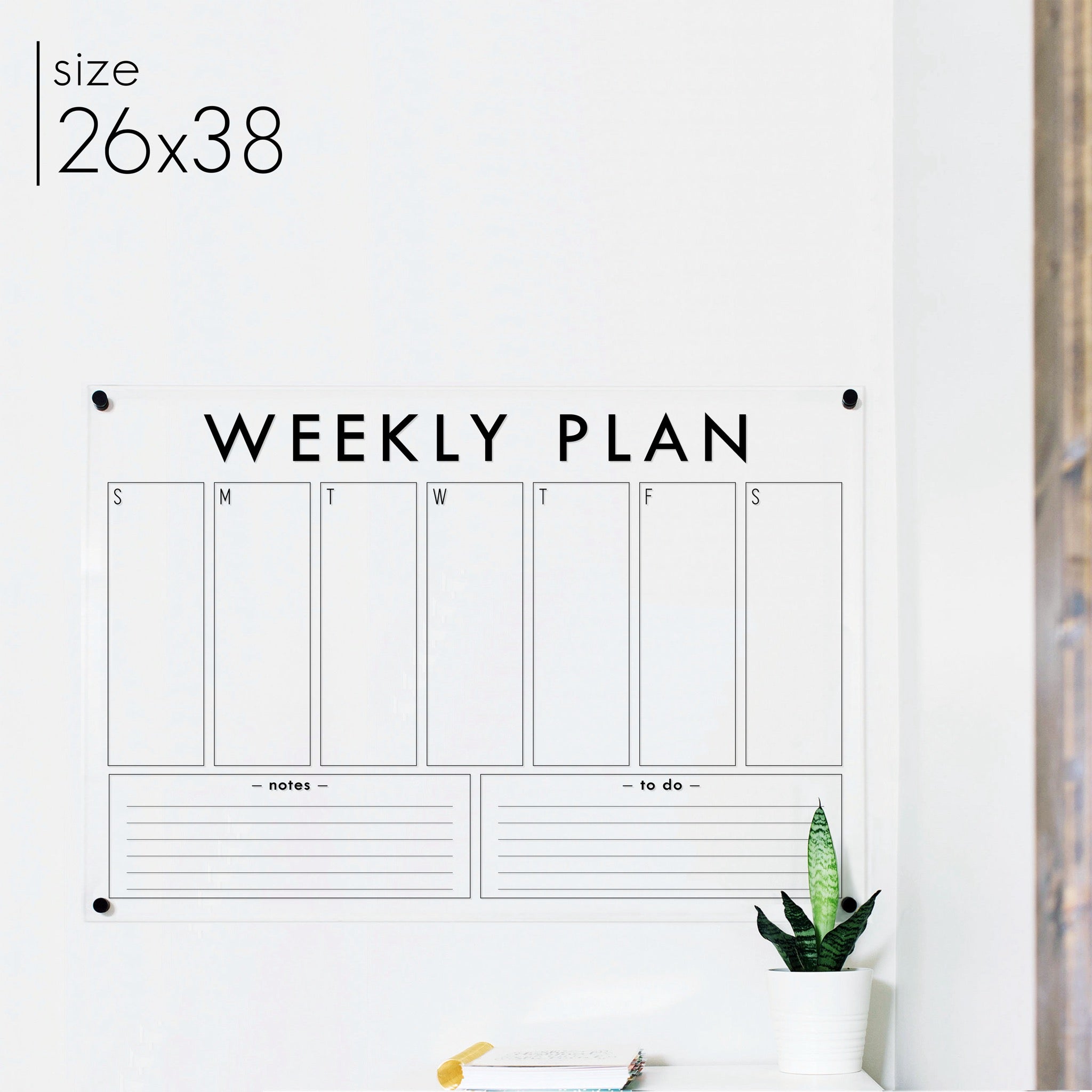Weekly Acrylic Calendar + 2 Sections | Horizontal Craig