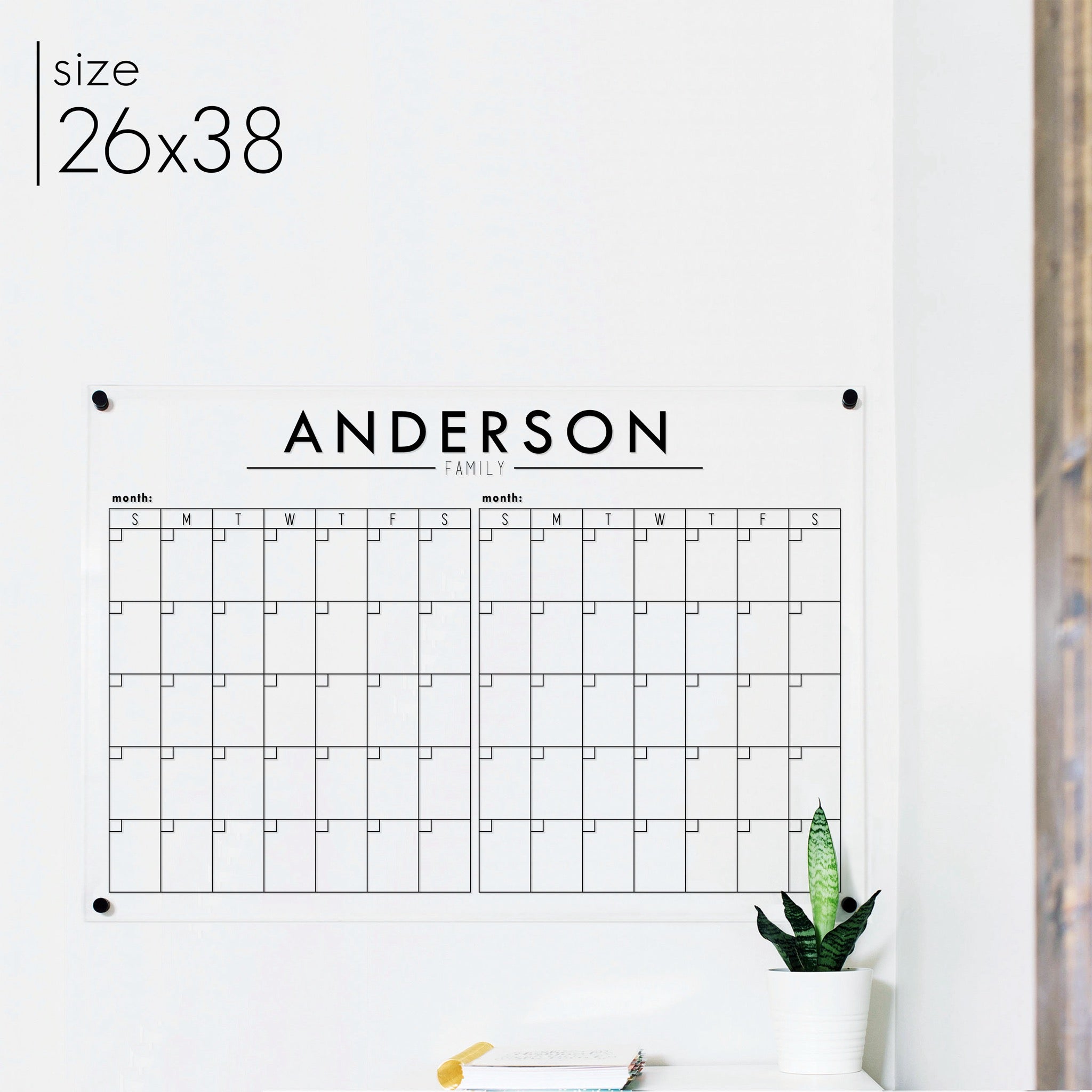 2 Month Acrylic Calendar | Horizontal Craig