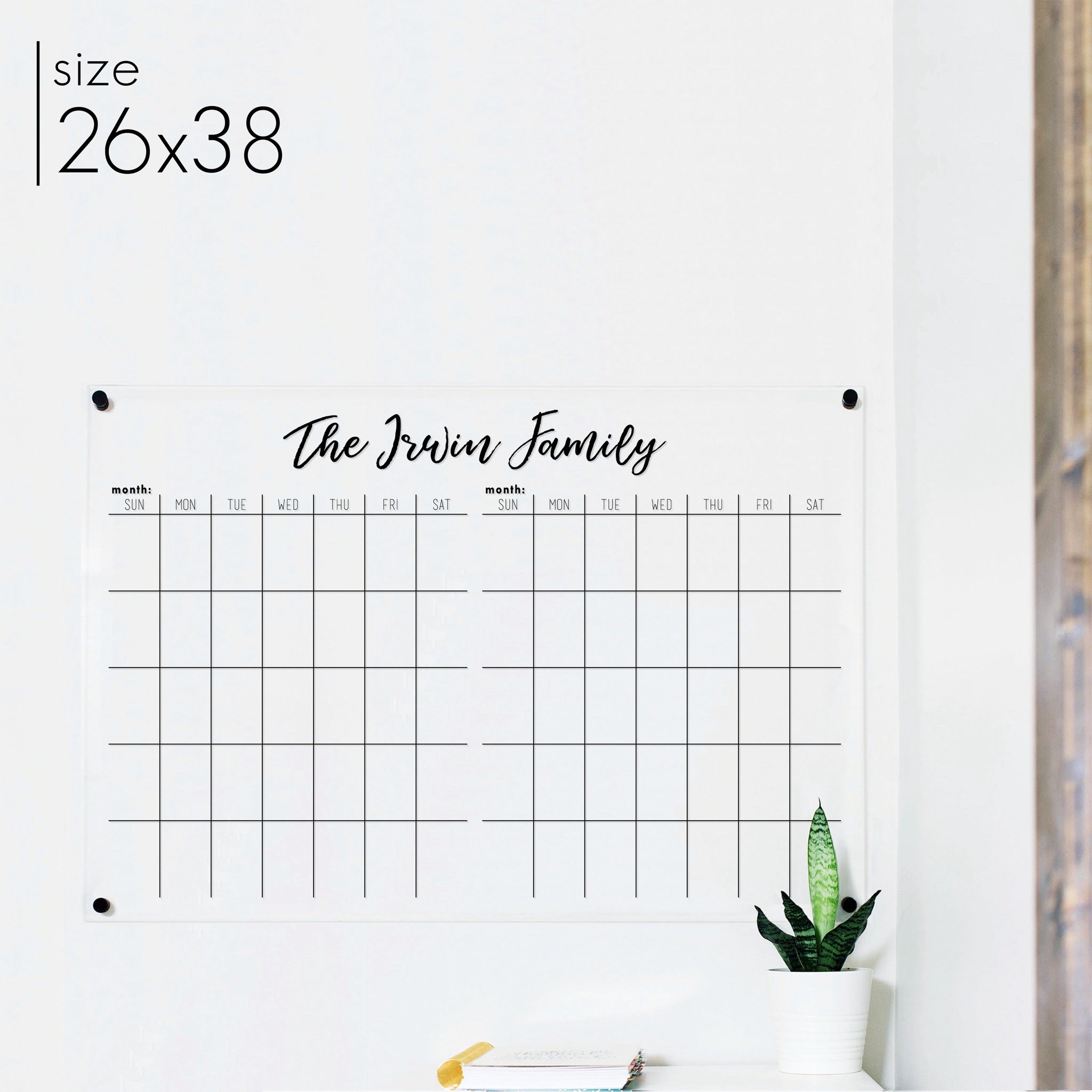 2 Month Acrylic Calendar | Horizontal Traeger