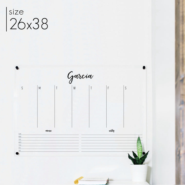 Weekly Acrylic Calendar + 2 Sections | Horizontal Traeger