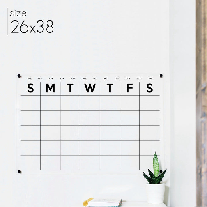 Monthly Acrylic Calendar | Horizontal Minimalist