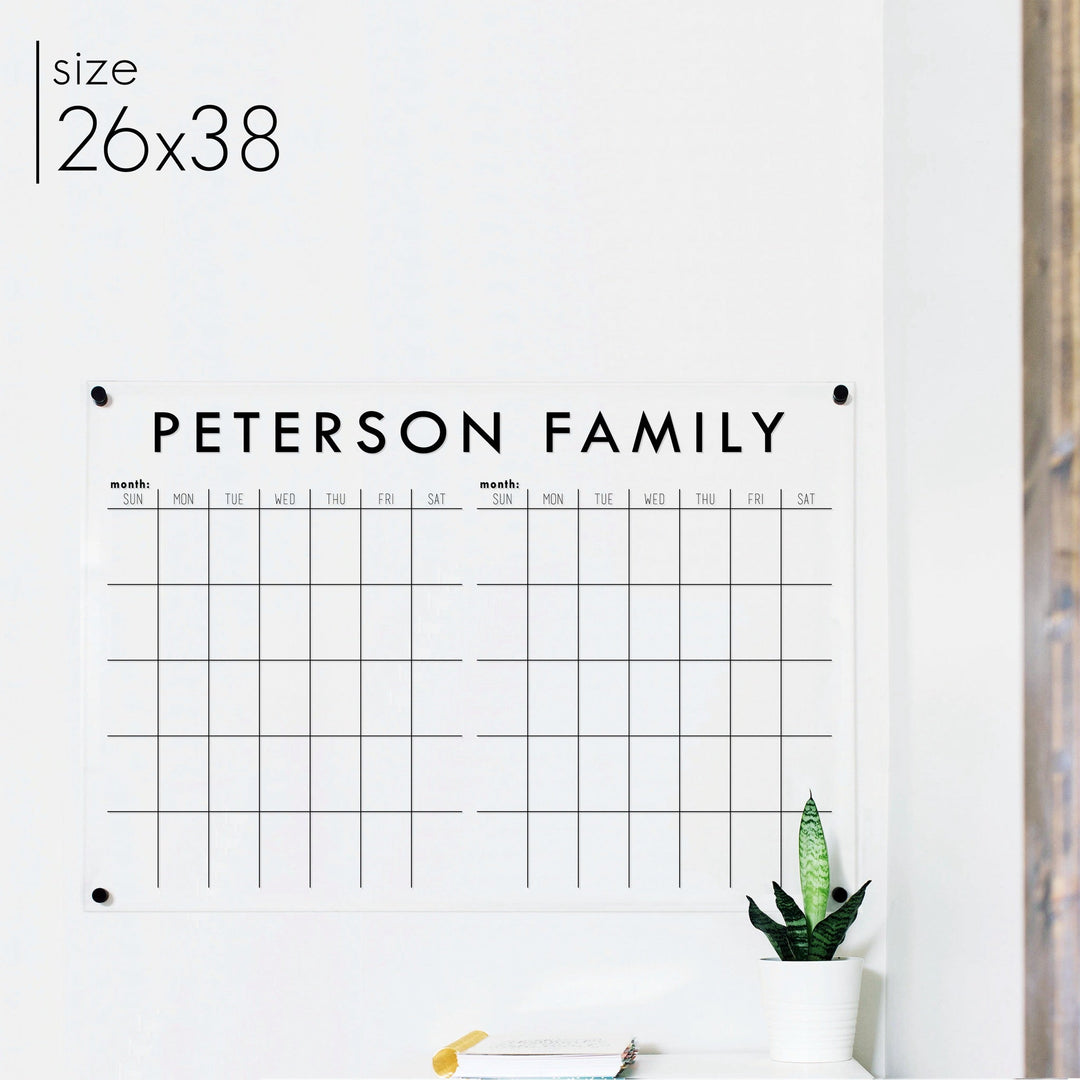 2 Month Acrylic Calendar | Horizontal Madi
