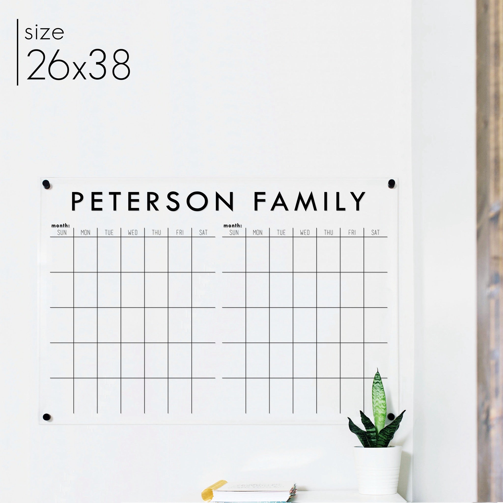 2 Month Acrylic Calendar | Horizontal Madi