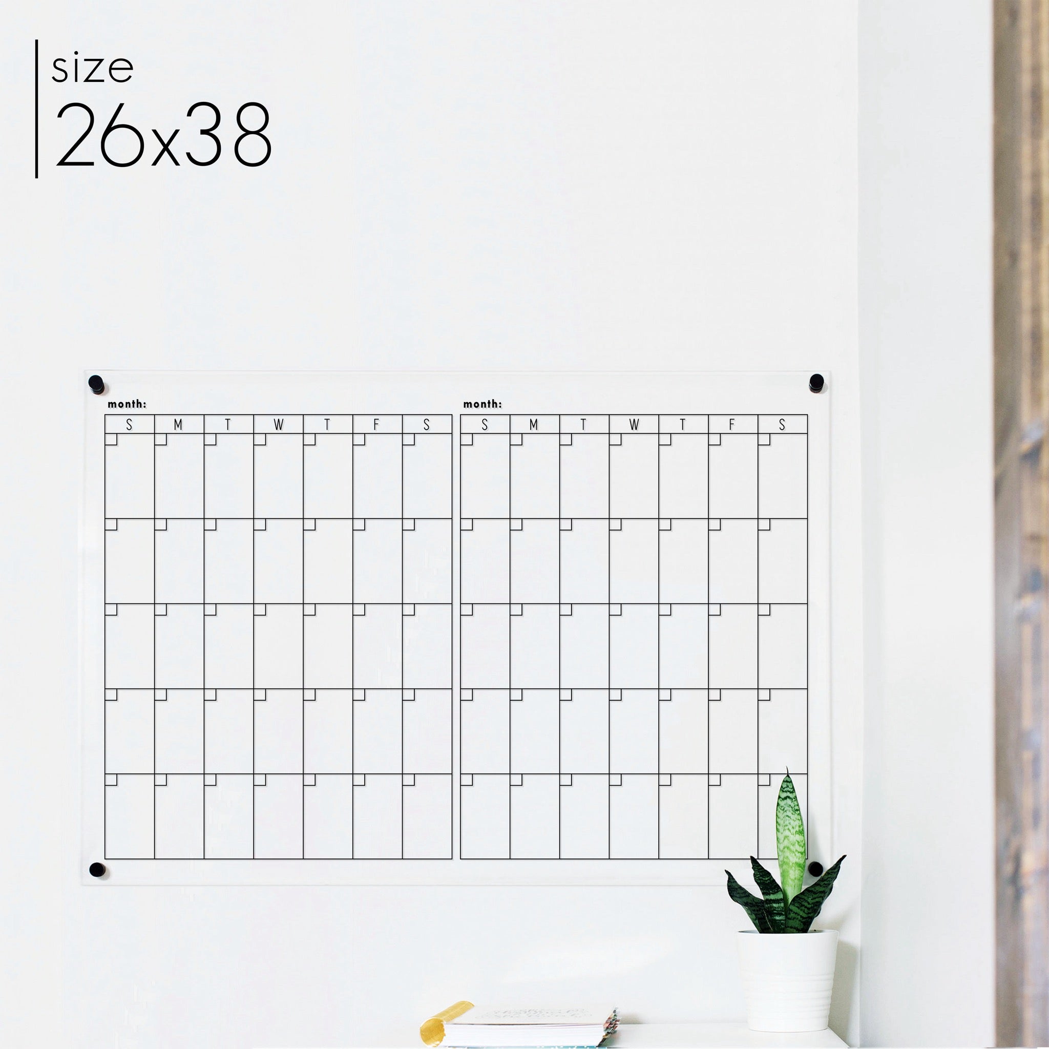 2 Month Acrylic Calendar | Horizontal Multi-style