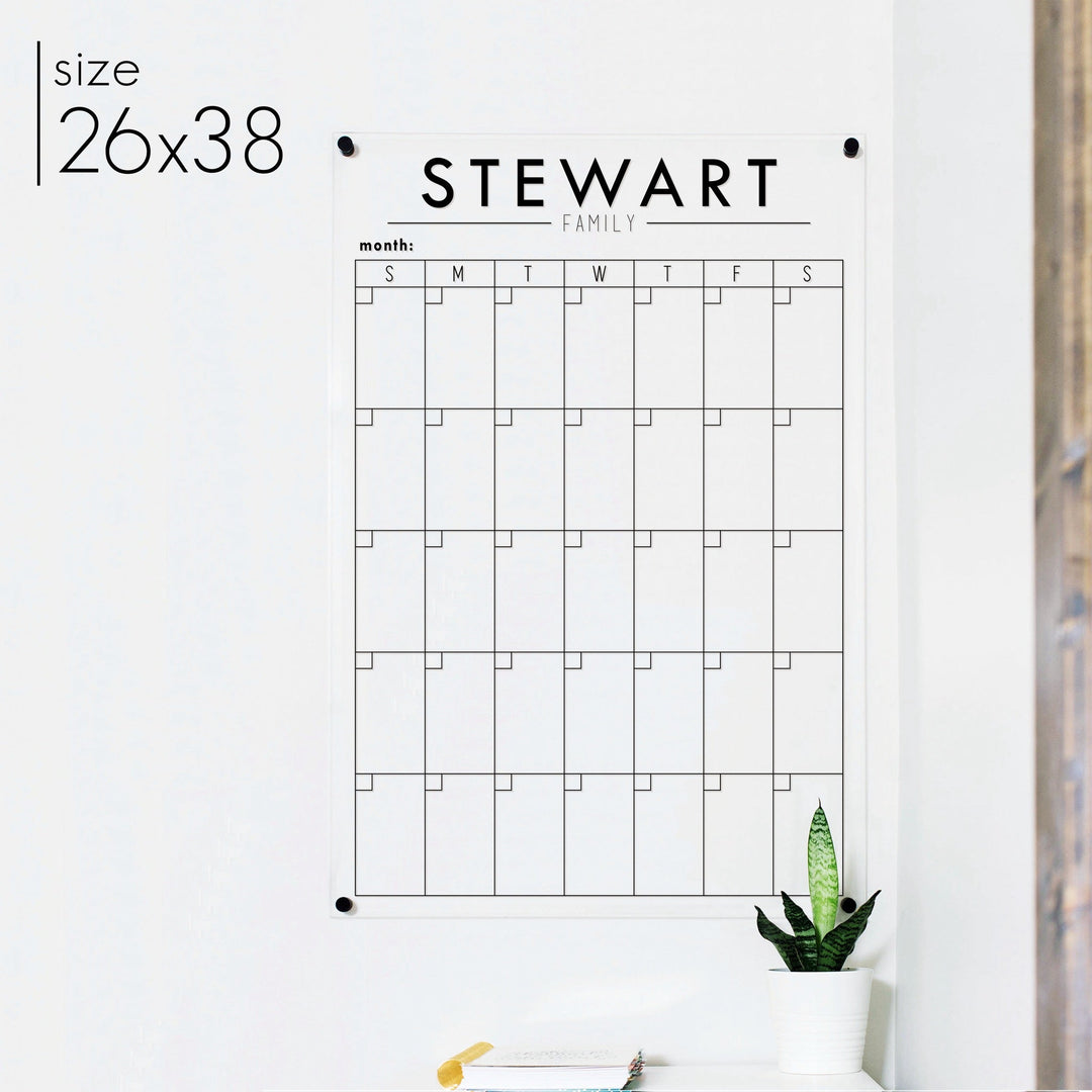 Monthly Acrylic Calendar | Vertical Craig
