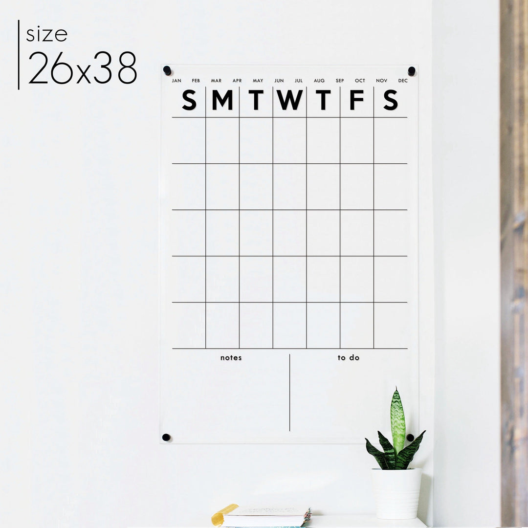 Monthly Acrylic Calendar + 2 Sections | Vertical Minimalist