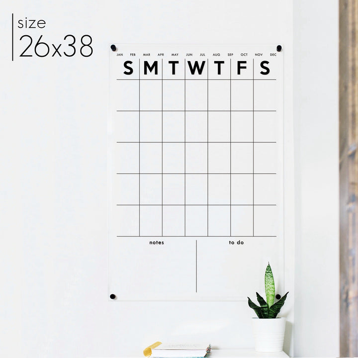 Monthly Acrylic Calendar + 2 Sections | Vertical Minimalist