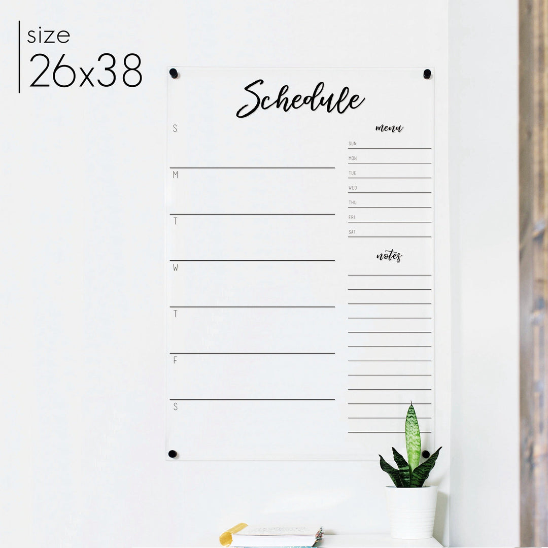 Weekly Acrylic Calendar + 2 Sections | Vertical Traeger