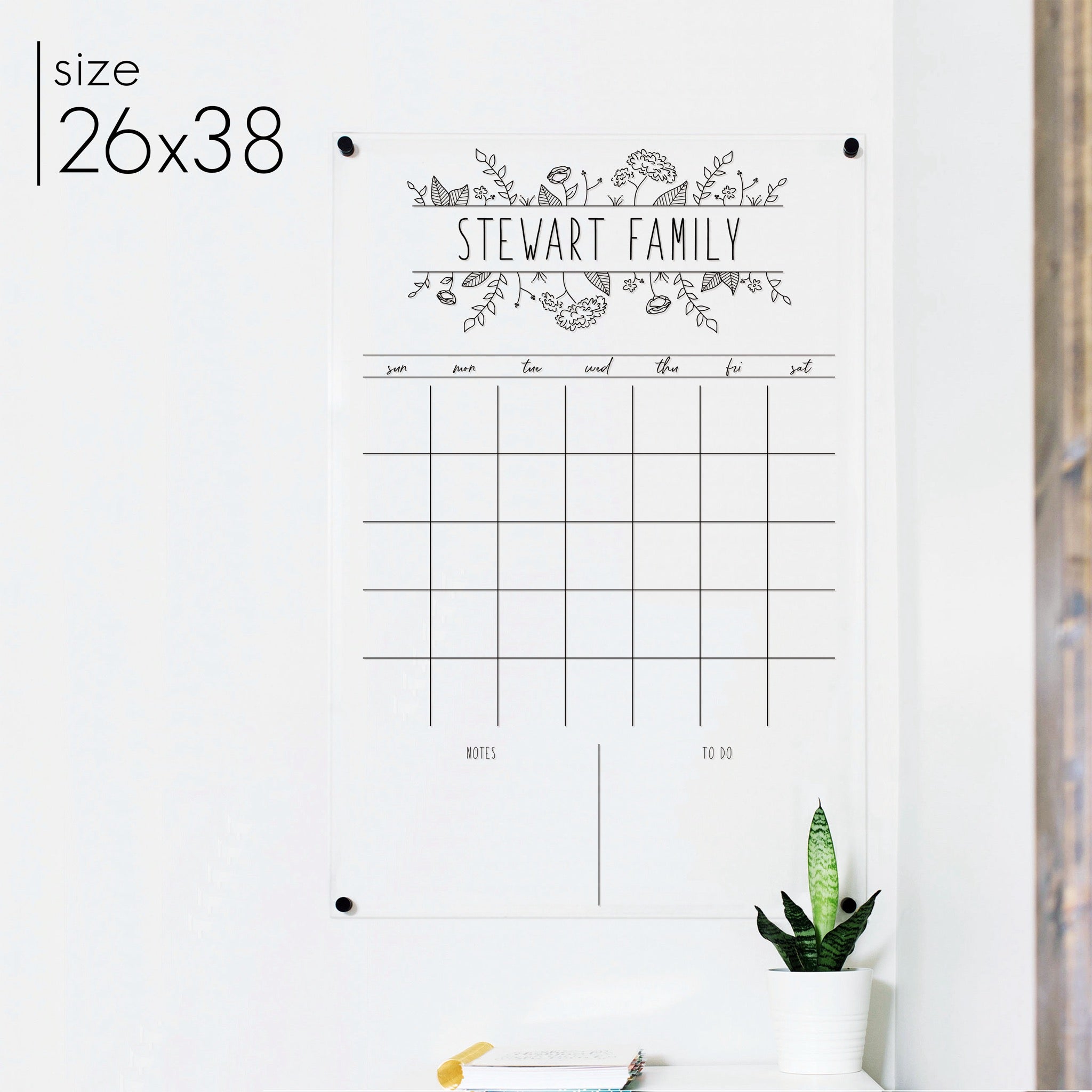 Monthly Acrylic Calendar + 2 Sections | Vertical Lucy