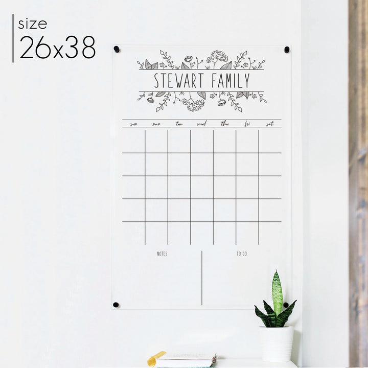 Monthly Acrylic Calendar + 2 Sections | Vertical Lucy