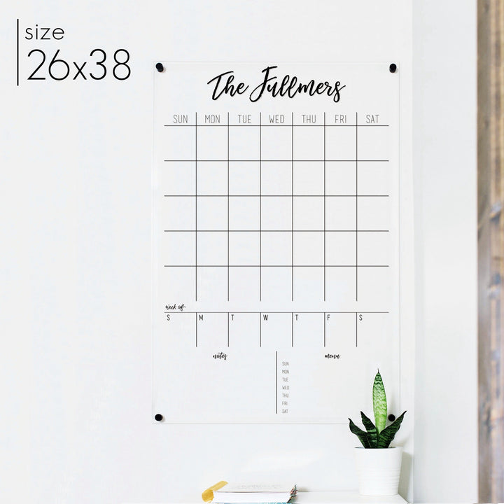 Week & Month Acrylic Calendar + 2 Sections | Vertical Traeger