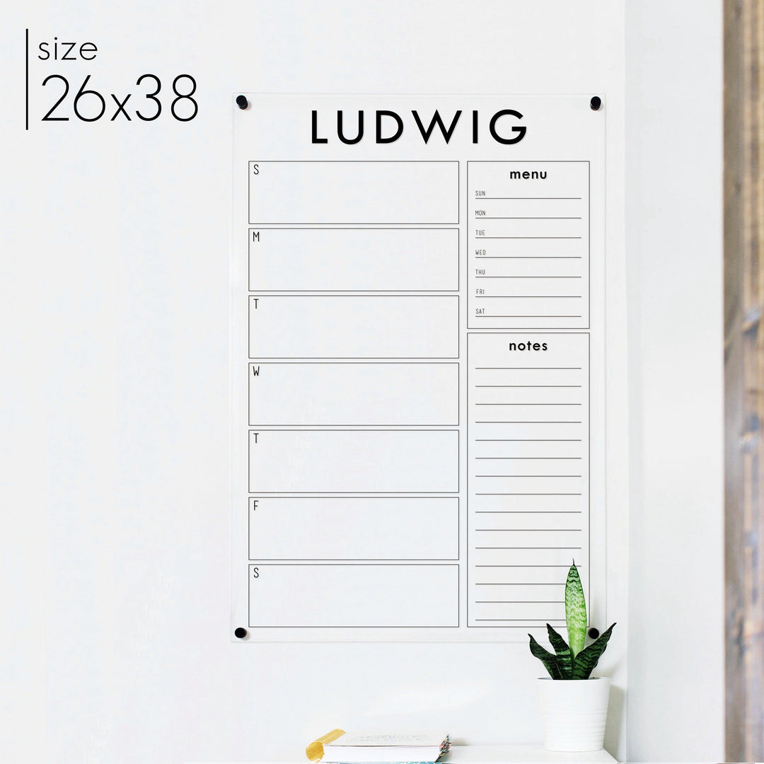 Weekly Acrylic Calendar + 2 Sections | Vertical Craig