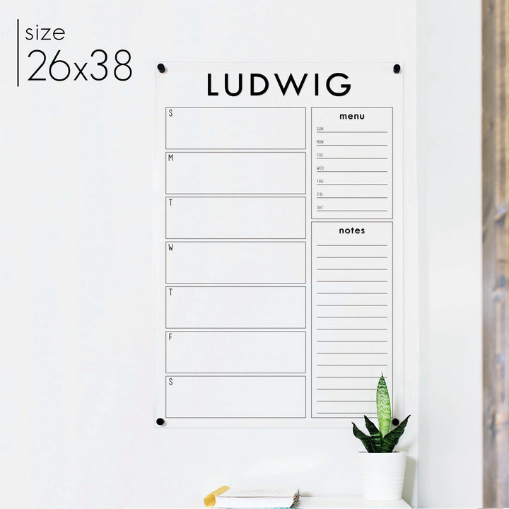 Weekly Acrylic Calendar + 2 Sections | Vertical Craig