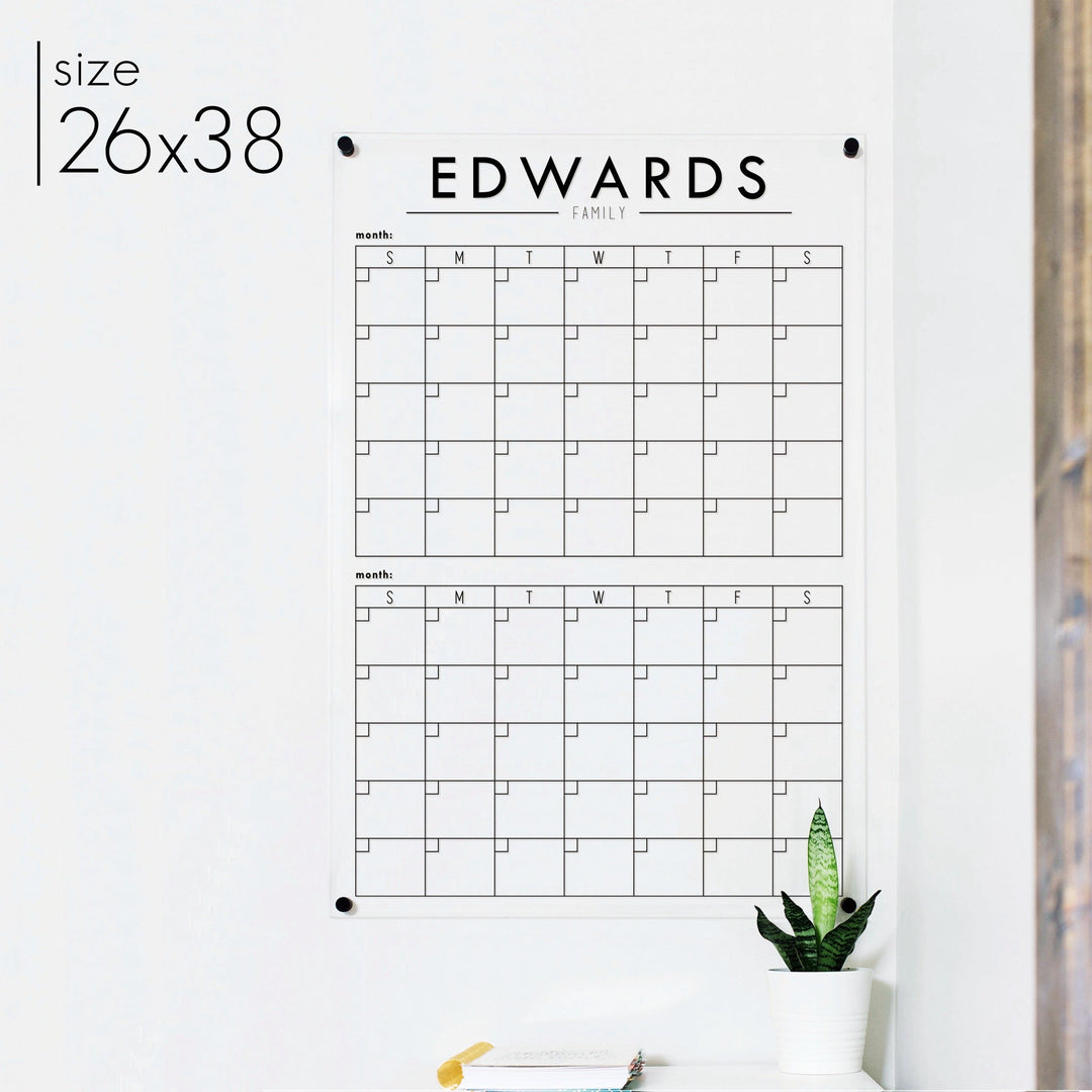 2 Month Acrylic Calendar | Vertical Craig